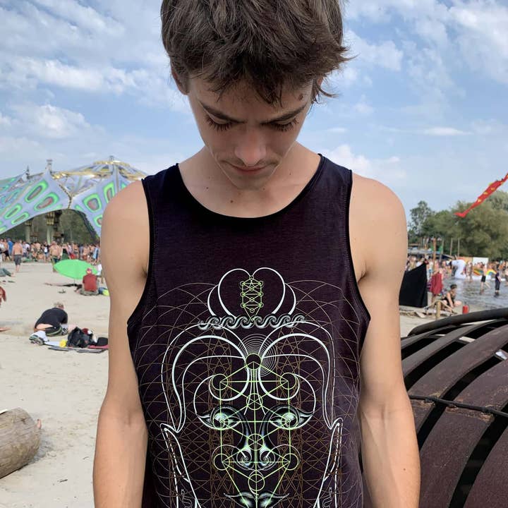 Camiseta de Tirantes Hombre Buddha Vibes Hung - Black para venta al por mayor de symbolika