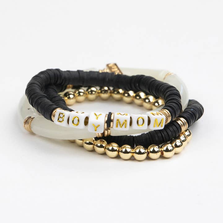 Röhrenförmiges Armband-Set für Jungen Mama, Schwarz für den Großhandel von LĒ·LĀ·LŌ