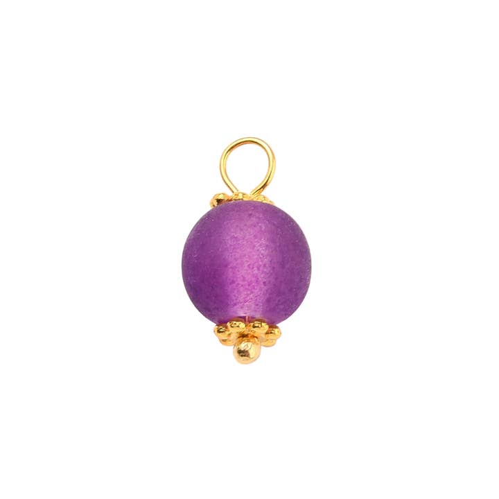 The Charm Bar Company - Wholesale Individual charm/pendant - Gold Frosted Glass Bead Charm Assorted1