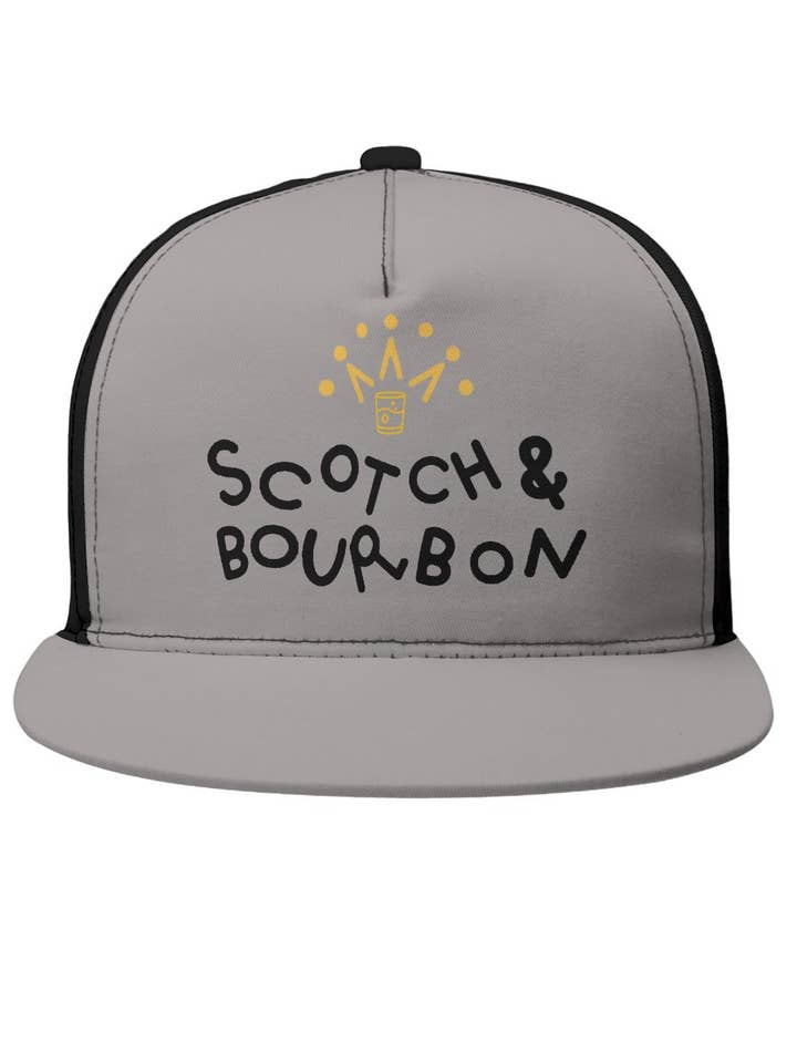 Scotch & Bourbon Snapback Hat for wholesale by Not Bad Pretty Good