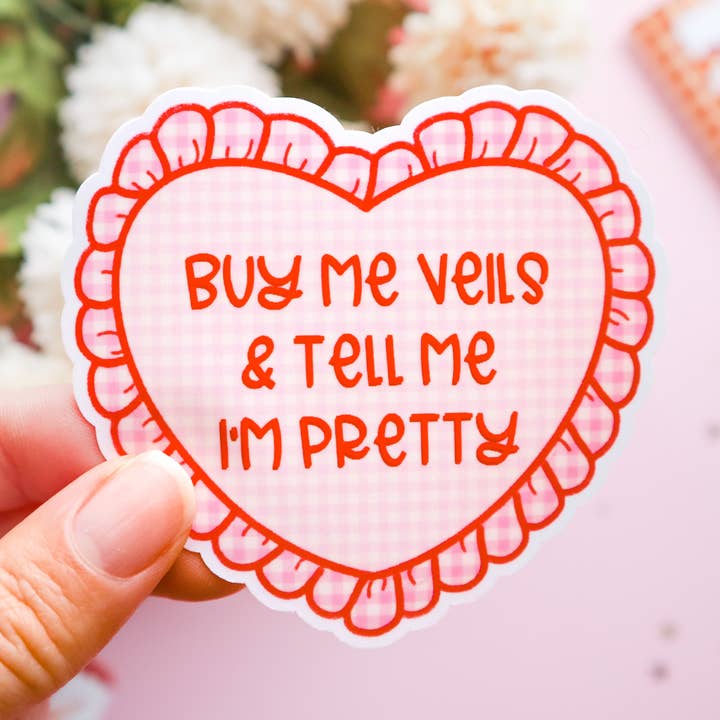 Kauf mir einen Veils Vinyl-Aufkleber für den Großhandel von Peony&June Illustration