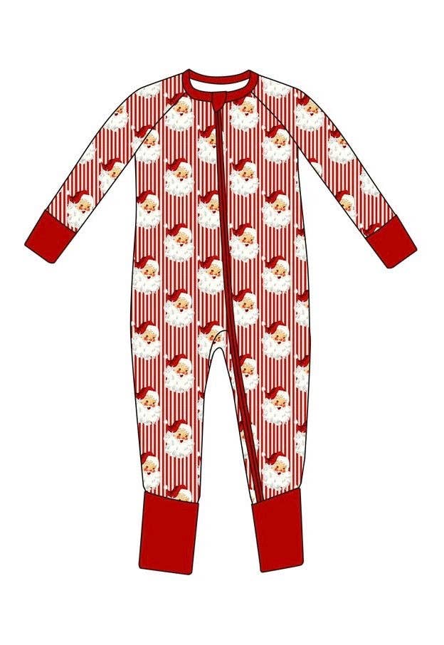 rainbow + co - Wholesale Jumpsuit - Baby - Vintage Santas Christmas Zippies1