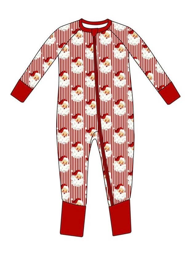 rainbow + co - Wholesale Jumpsuit - Baby - Vintage Santas Christmas Zippies1