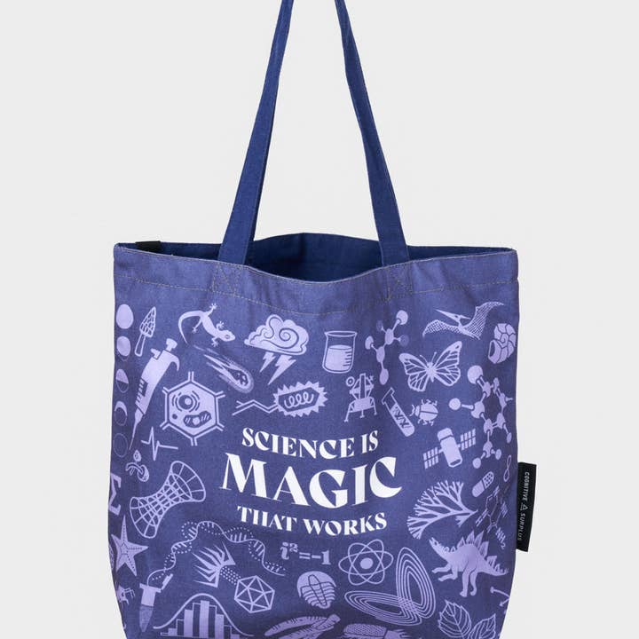 Cognitive Surplus - Wholesale Tote Bag - Unisex - Science is Magic That Works Canvas Shoulder Tote (Case of 6)