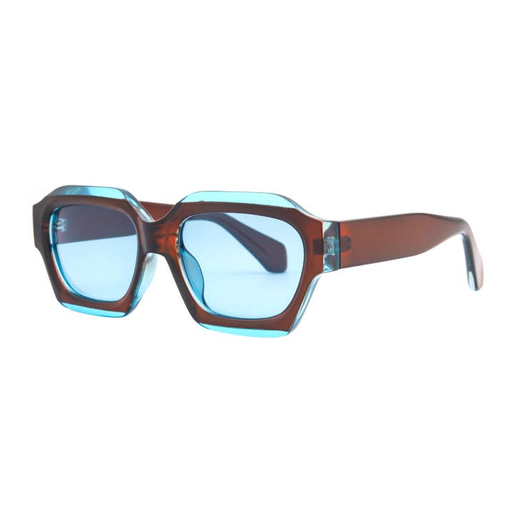 Ryan Simkhai Eyeshop - Venta al por mayor Gafas de sol - Mujer - MONA | Marrón| Azul | Lente azul