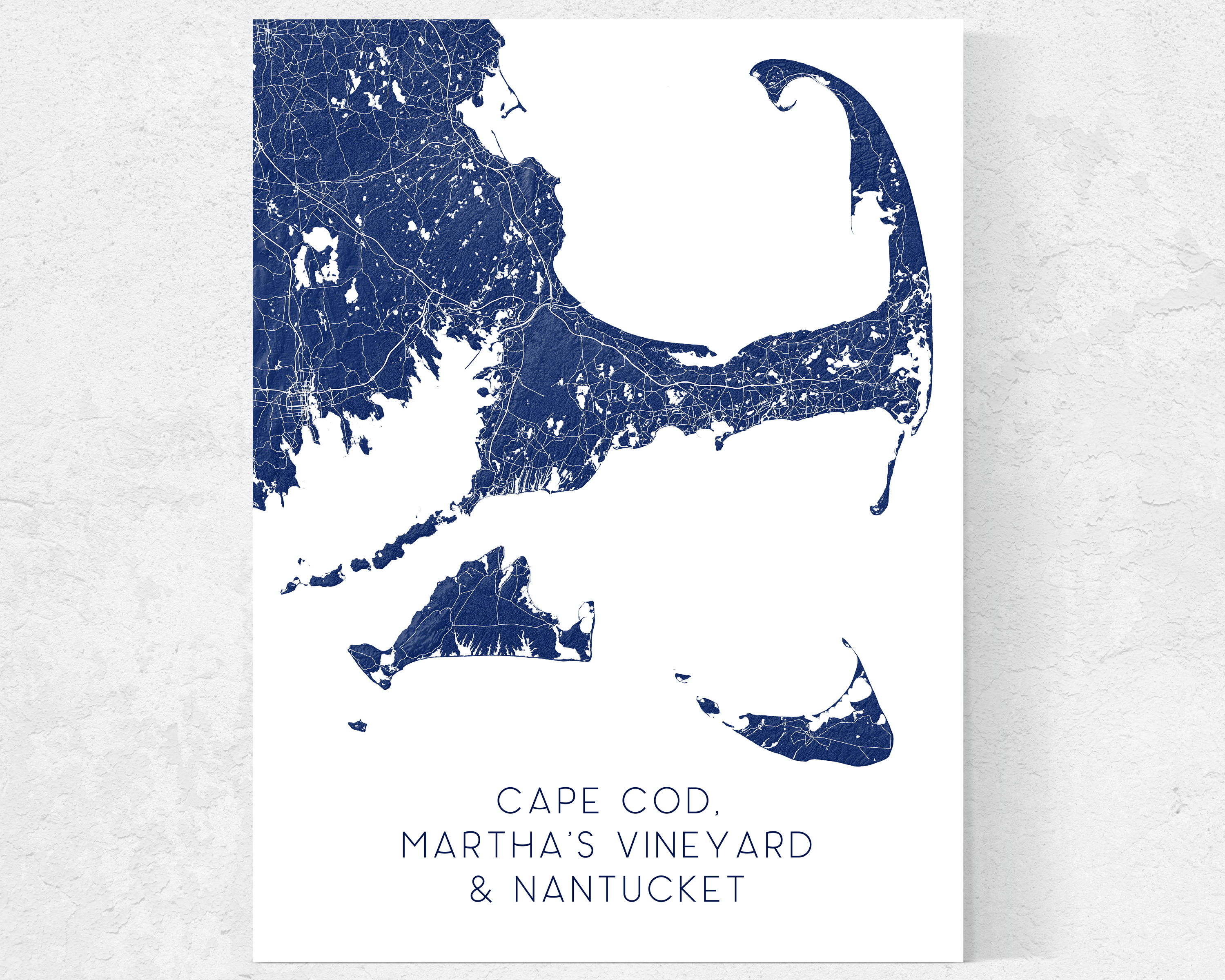Maps As Art - Wholesale Art Print - Cape Cod, Nantucket, Martha's Vineyard Island Map Art Print9