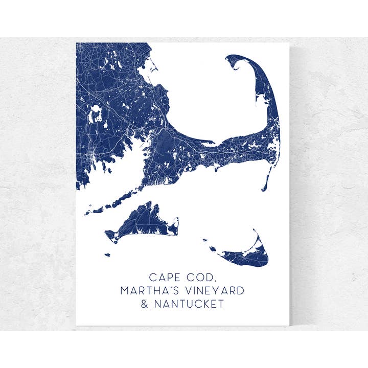 Maps As Art - Wholesale Art Print - Cape Cod, Nantucket, Martha's Vineyard Island Map Art Print9