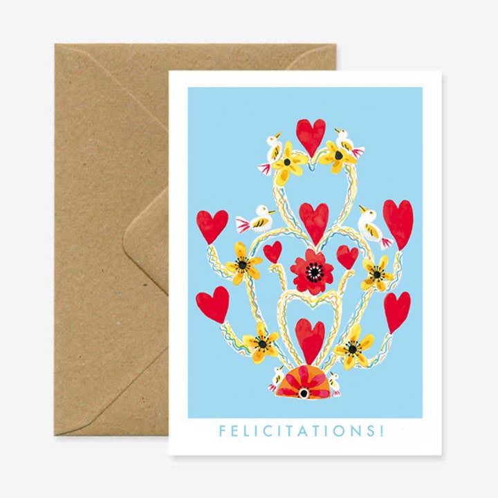 Doppelte A6-Karte „Glückwünsche“ für den Großhandel von Marina Vandel