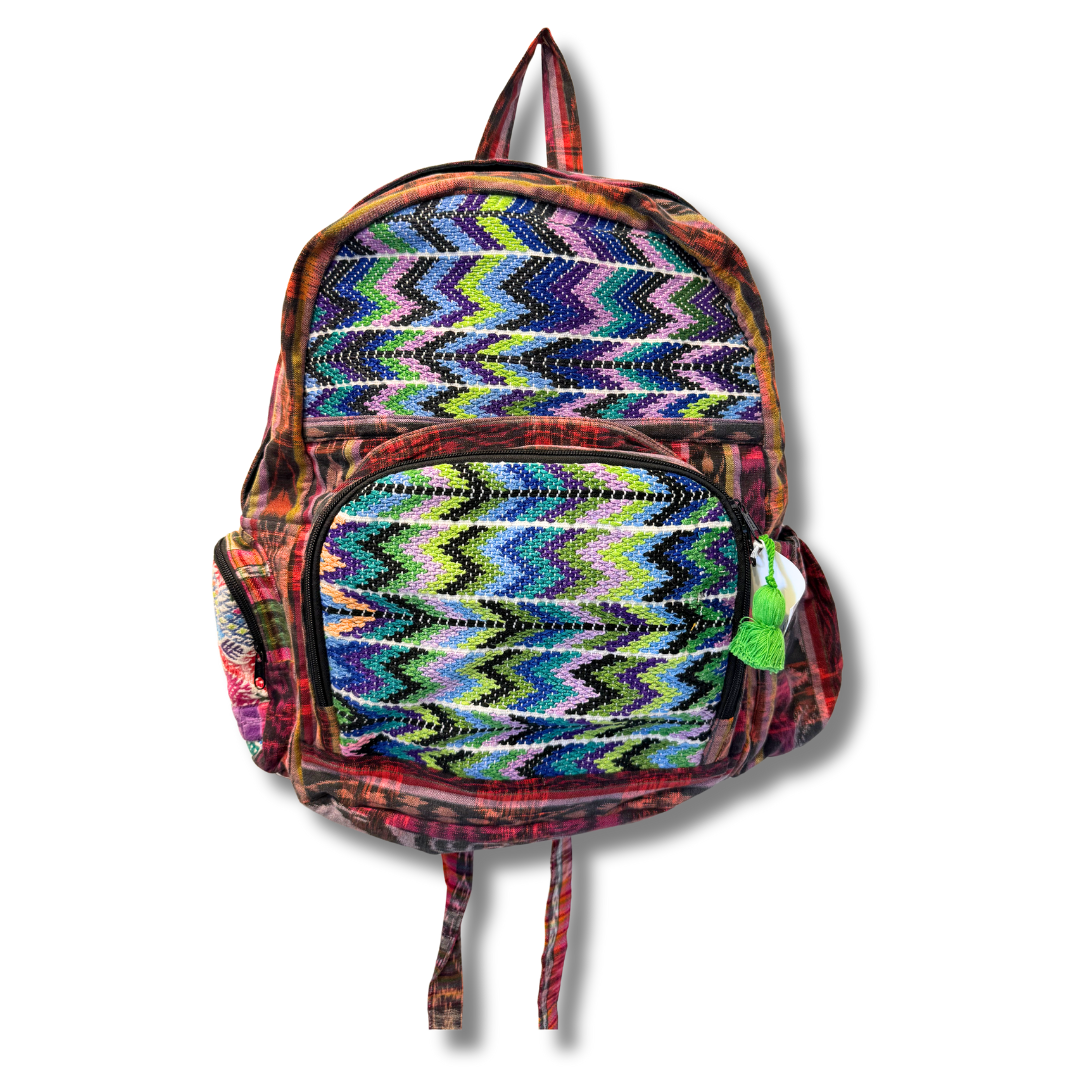 Lumily – Mochila - Mulher por atacado – Mochila de Tecido Reciclado Vulcão Huipil - Guatemala6