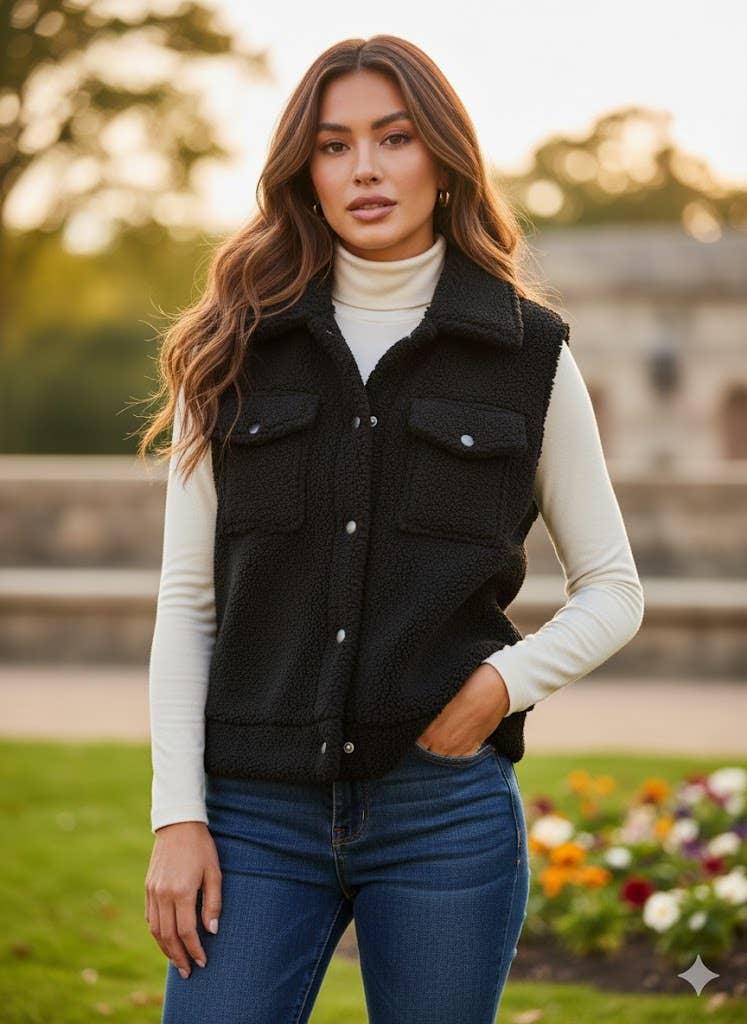 Muldvarp Ærmeløs vest i kunstpels for engroshandel på Faire0