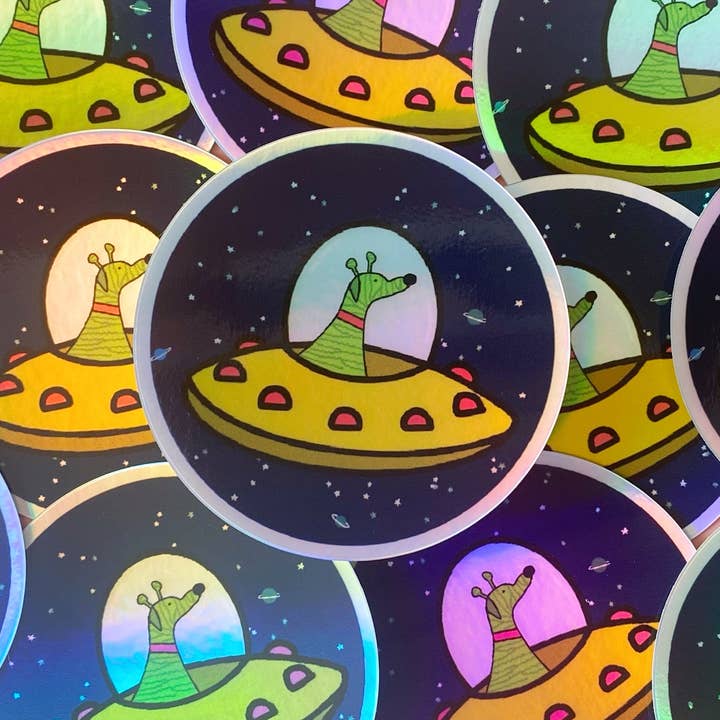 Greyhound Sticker | Alien Houndie for wholesale by Kylie & Me