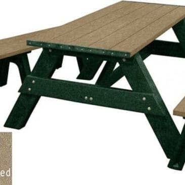 Table de pique-nique de luxe recyclé avec bancs détachés - Sièges extérieurs écologiques pour la vente par Patio Elegance