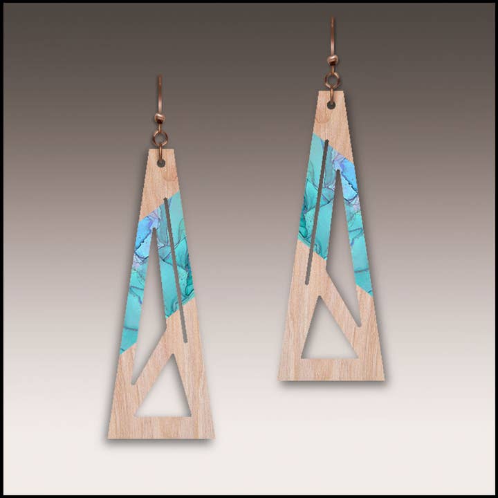 Massiva Mahogny Trä örhängen-H39M för wholesale av Willow by Illustrated Light