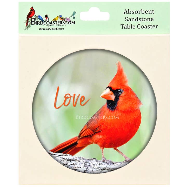 Cardinal with Poem (Table coaster) for wholesale by Birdcoasters.com