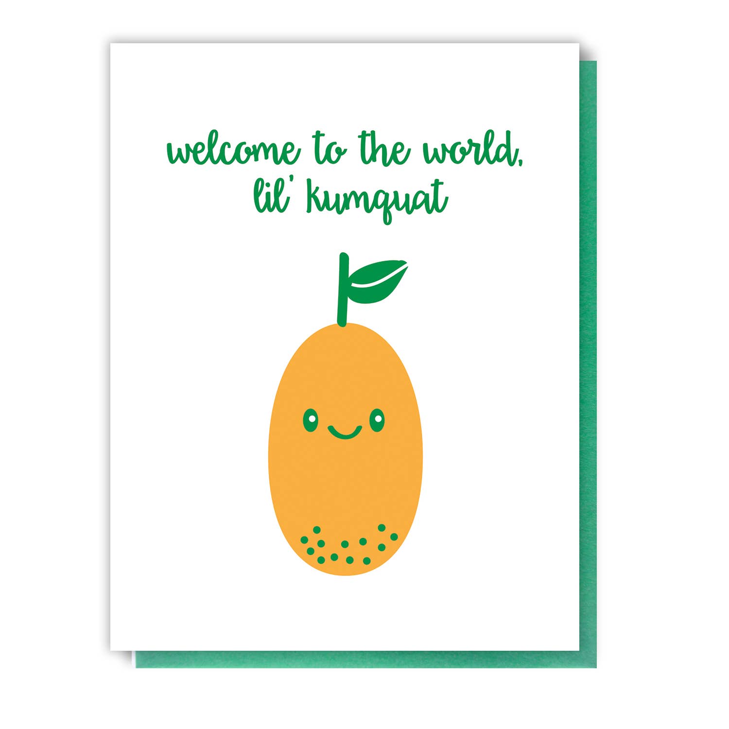 Kiss and Punch - Wholesale Baby Card - Cute Welcome to the World Lil Kumquat Baby Letterpress Card1