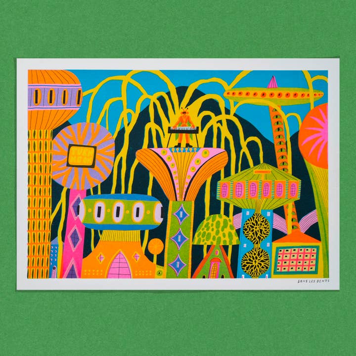 AFFICHE / POSTER A3 - RISOGRAPHIE - TURN ME ON - AFF131 pour la vente par Dans Les Dents