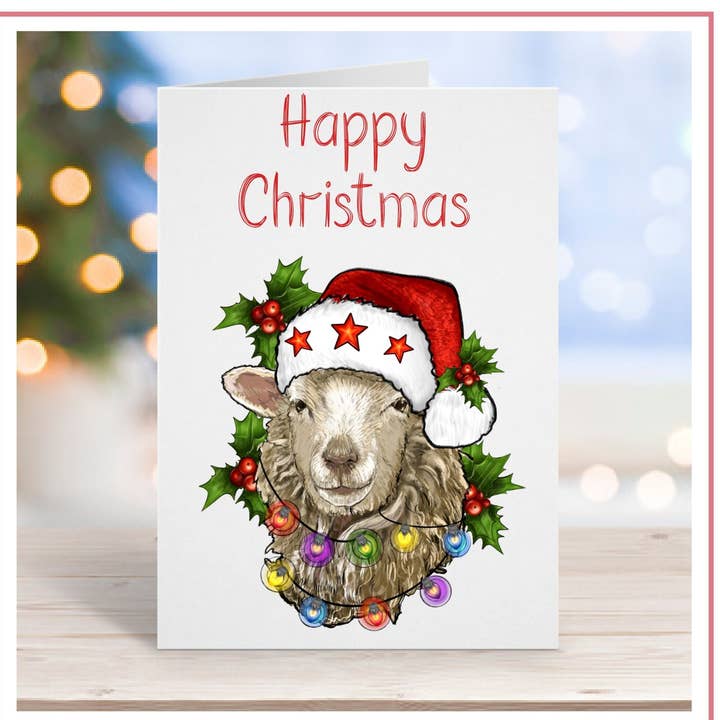 Sheep Christmas Card for wholesale by Asher Rose
