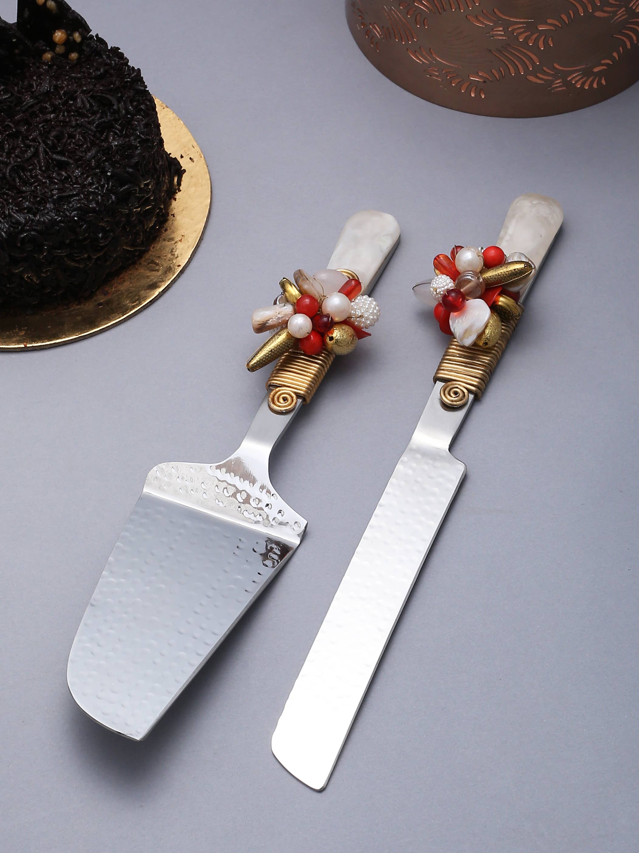 Tiramisu - Wholesale Serving Utensil - Embellished Cake Server Set-33