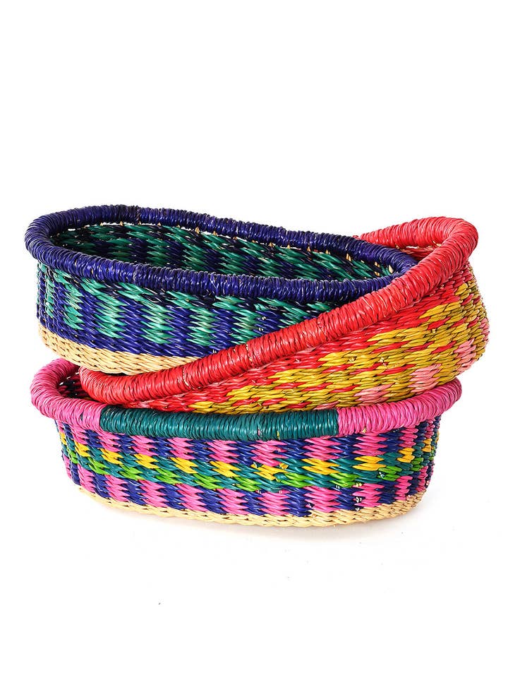 Assorted Colorful Bolga Bread Basket for wholesale by African Modern