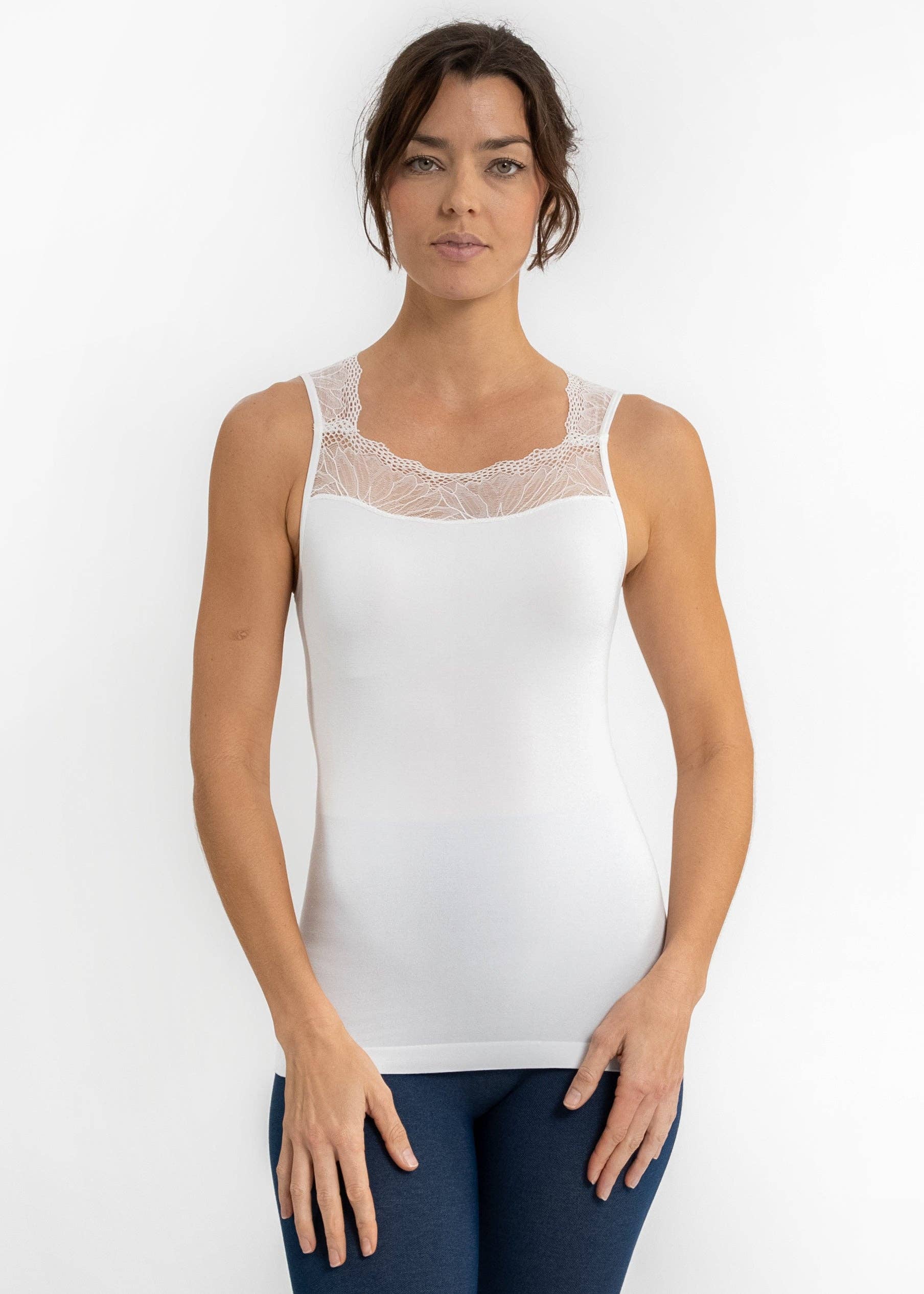 ELIETIAN - Vente Haut en maille – femme - Top réversible avec insert en dentelle13