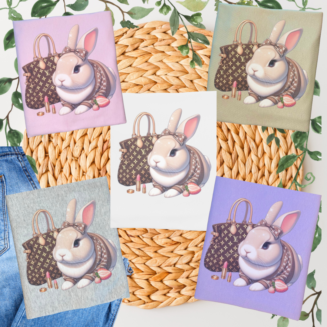 Duck Creations Wholesale - Wholesale Screen Printed T-Shirt - Women's - The Bunny & Bag Graphic T-shirt1