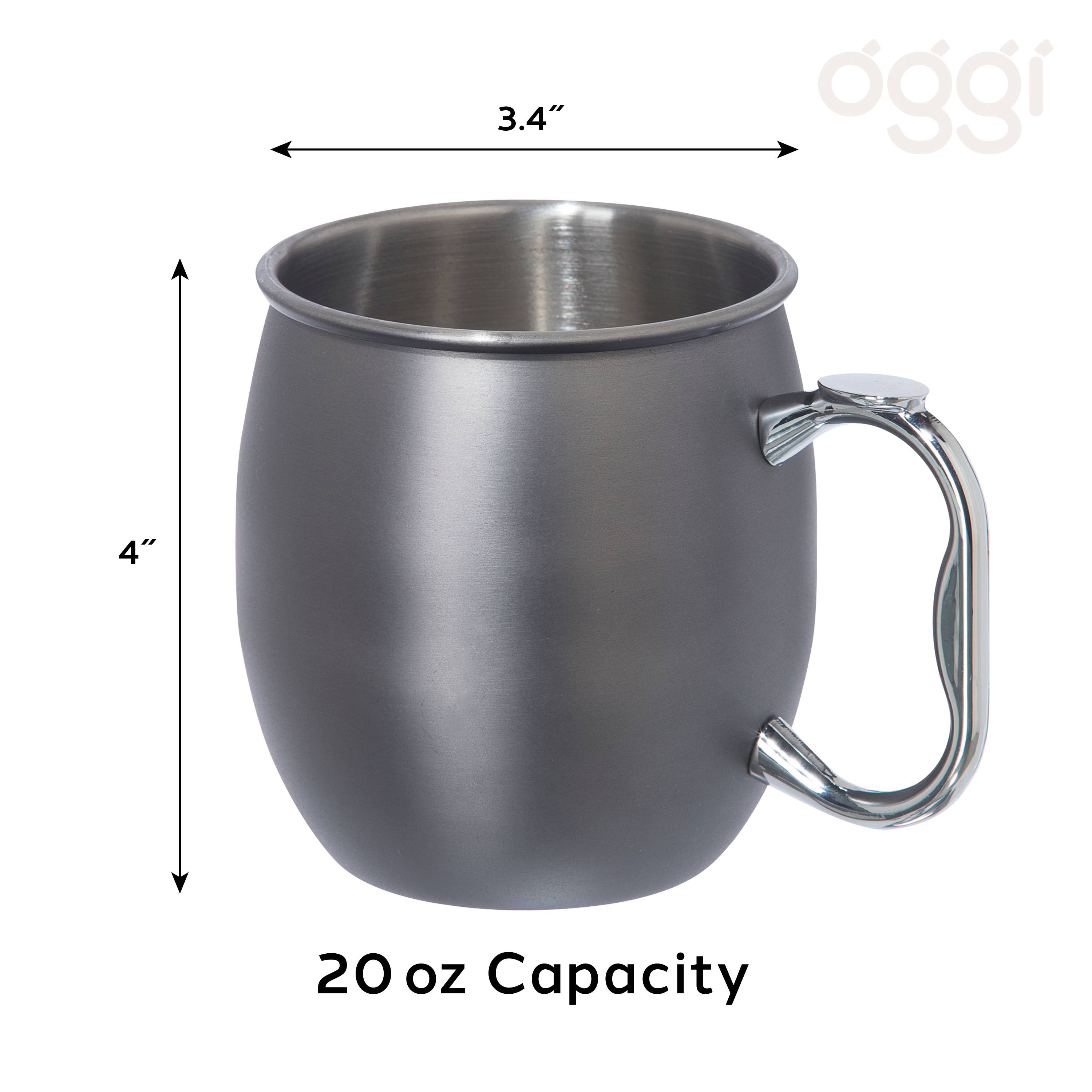 Oggi – wholesale Cocktail/liquor glass – Moscow Mule Mug - Stainless (590 ml, 20 oz) - Gray3