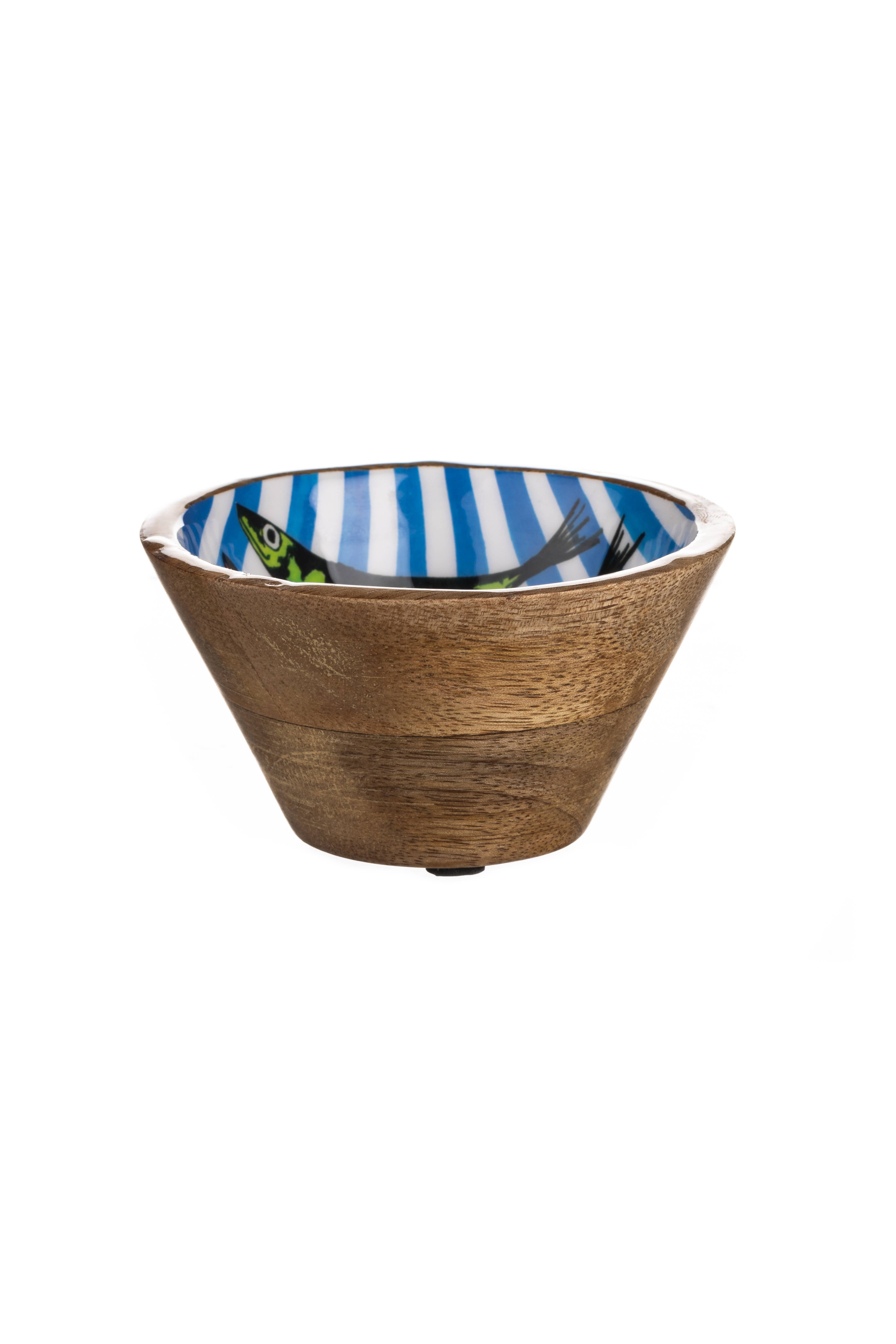 Shoeless Joe Ltd – wholesale Decorative plate/dish/bowl – Rainbow Sardine Blue Nibble Bowl1