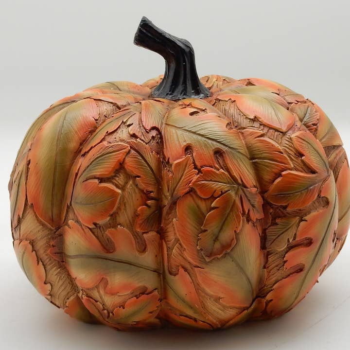 Fall pumpkin - With Maple Leaf Design for wholesale by Green Pastures Wholesale