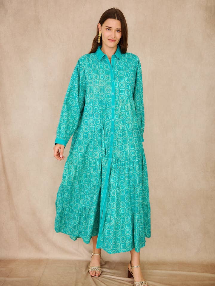 Bohemian cotton shirt maxi dress - Orice for wholesale by Orice