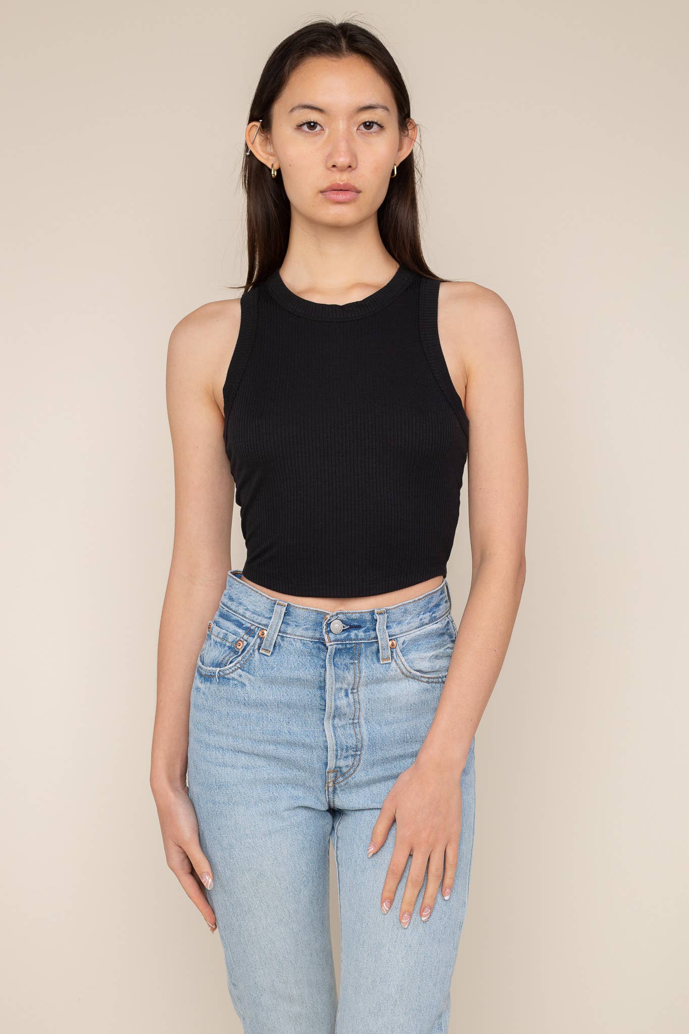 NLT – Tops – Mulher por atacado – Lula Rib Tank | Comprimento Básico da Colheita3