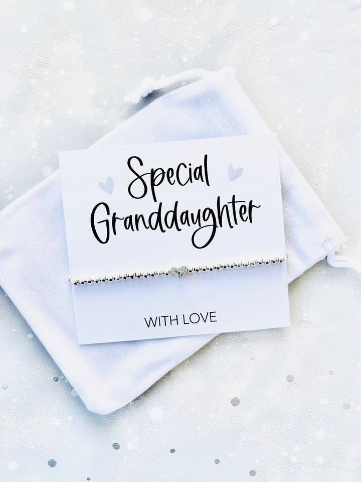 Silver Heart Bracelet Keepsake for Granddaughter for wholesale by The Gift Club