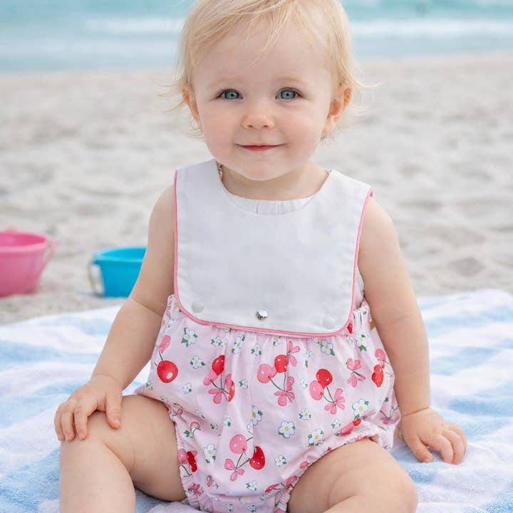 Cherries Baby Girl Sunsuit for wholesale by Marco and Lizzy