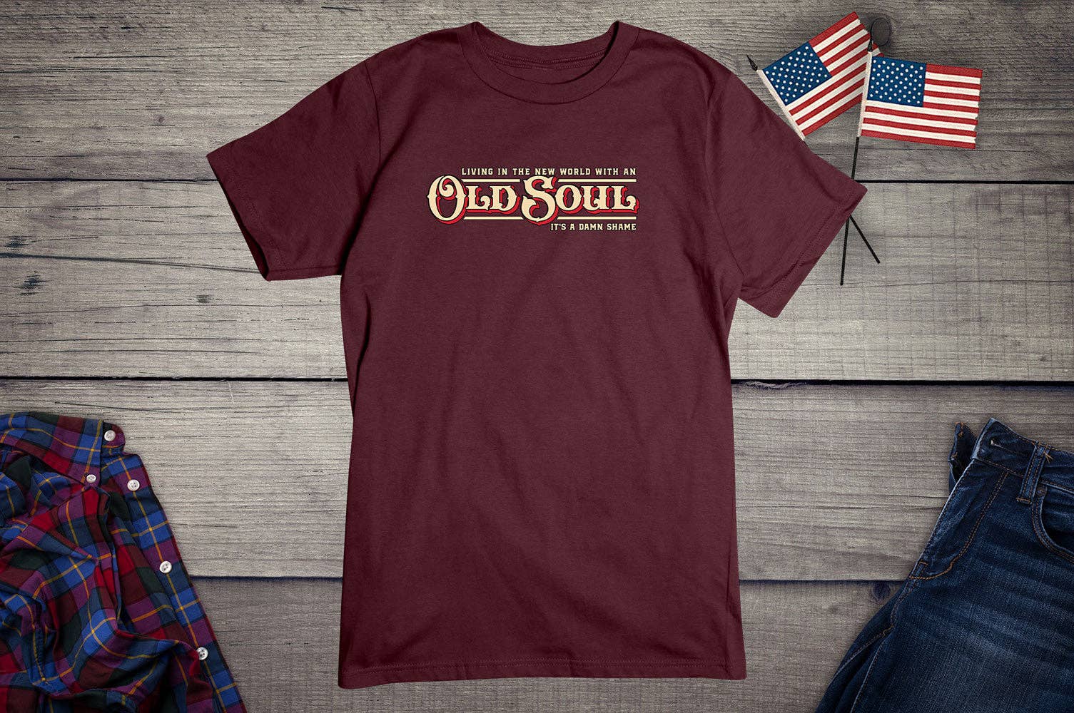 Artopia - Wholesale Screen Printed T-Shirt - Unisex - Old Soul T-Shirt3