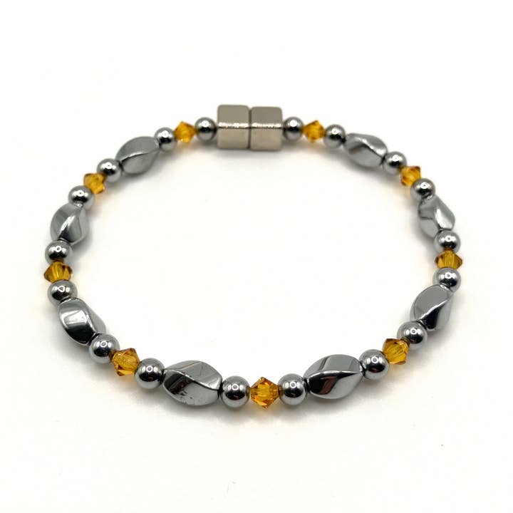 Magnetic Bracelet Hematite with Various Crystals (set 10) for wholesale by Unique Magnetic Jewelry