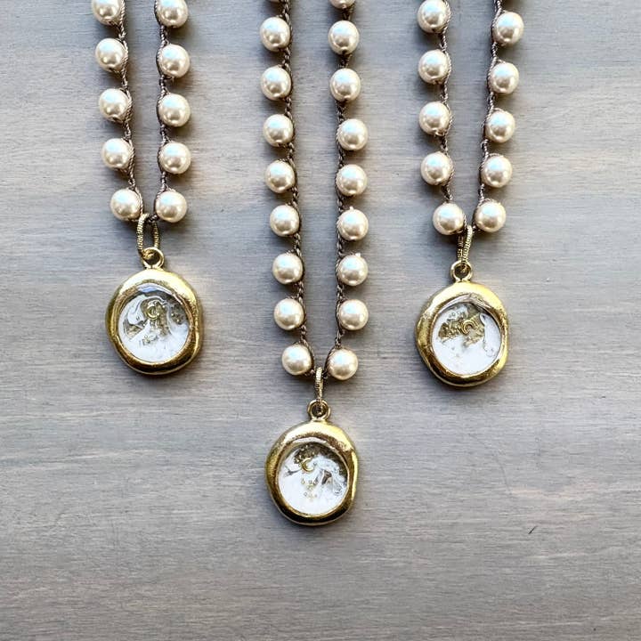 Colgante de Portal de Burbuja Lunar Galáctica en Hilo de Perlas de Vidrio Tejido a Crochet para venta al por mayor de Twist Style