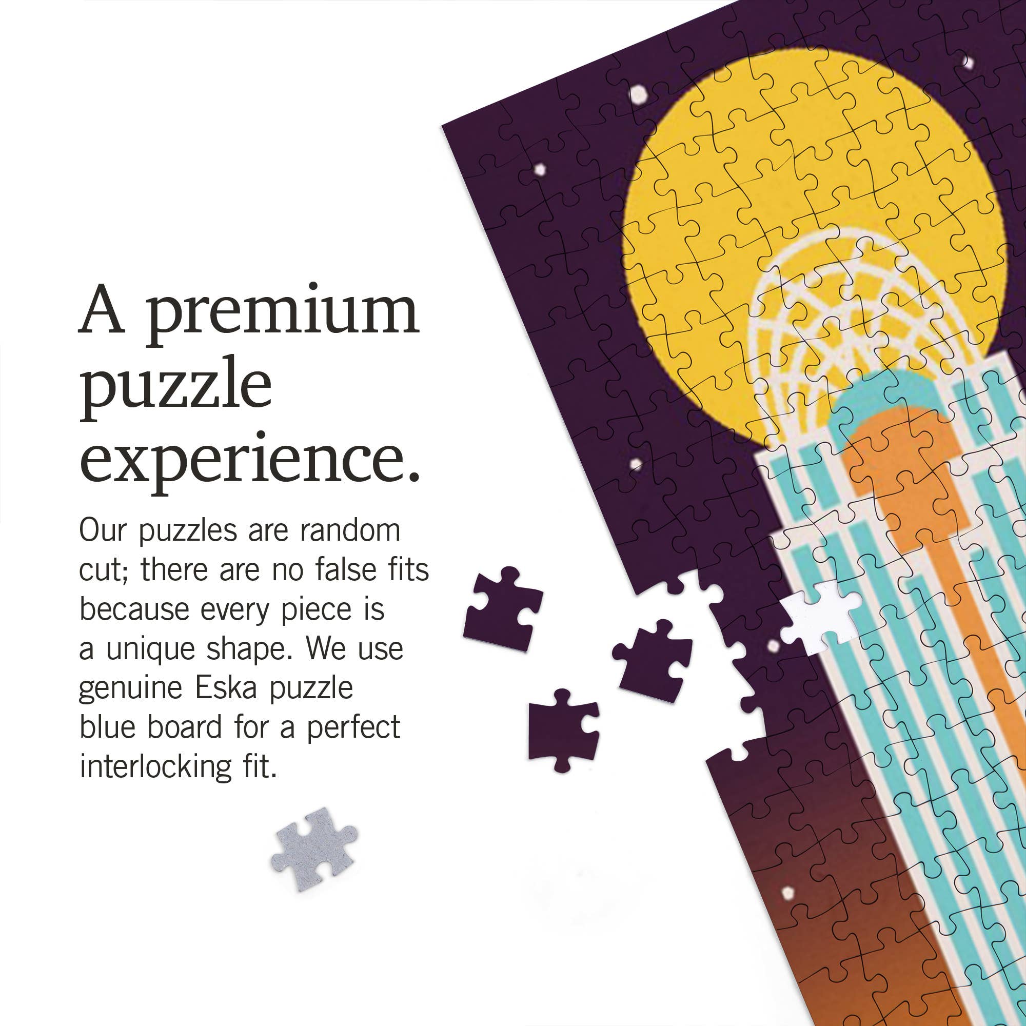 Lantern Press – wholesale Puzzle – Adult – 1000 PIECE PUZZLE Cincinnati, Ohio, Retro Skyline Chromatic3