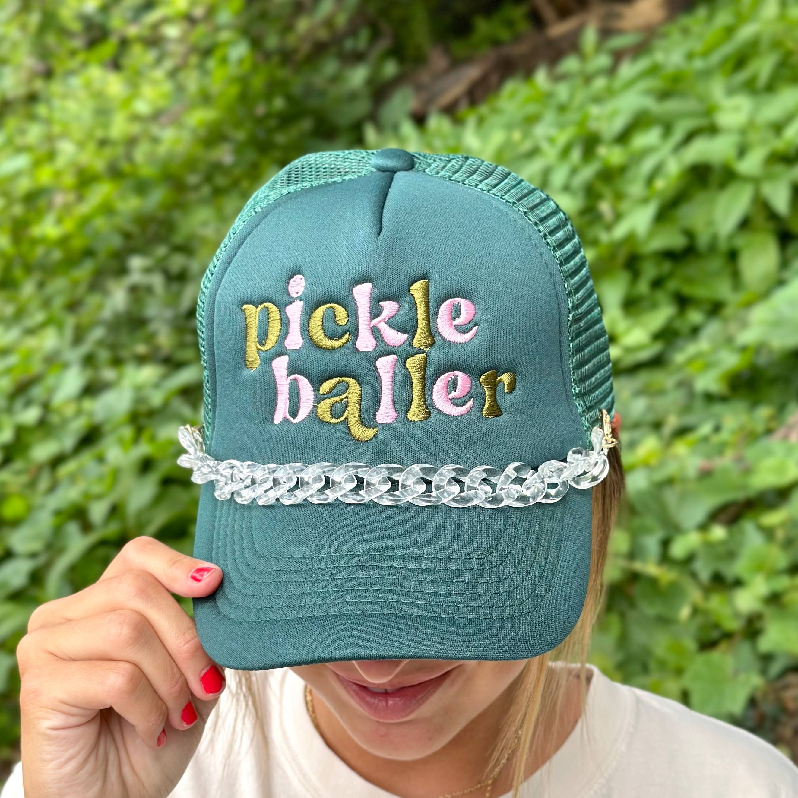 The Darling Effect - Wholesale Hat Accessory - Women's - Trucker Hat Chain-Acrylic Clear4