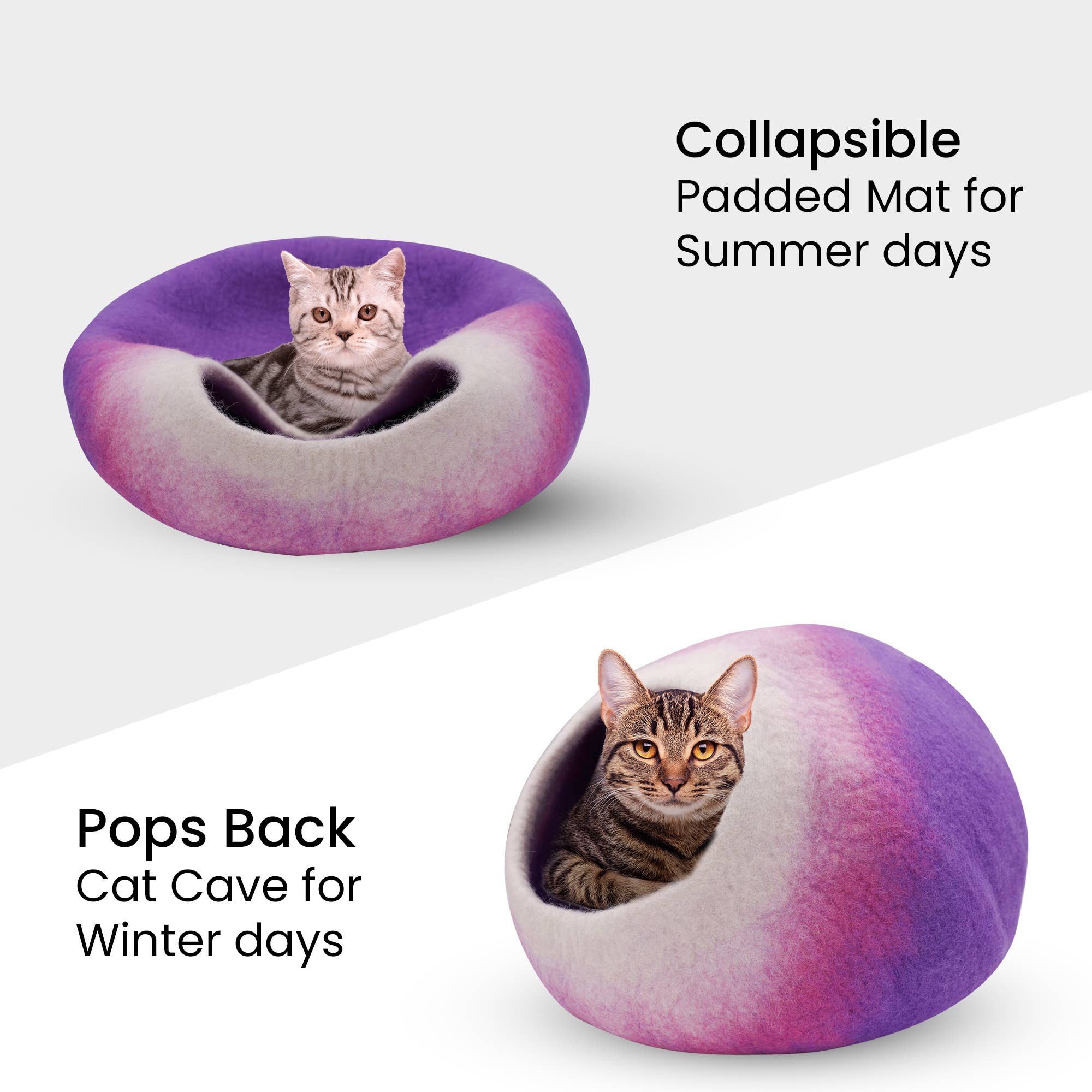 Lungta Imports – casota - Gato e cão por atacado – Caverna para Gatos de Lã Tingida à Mão / Cama e Casa Quente para Gatos22