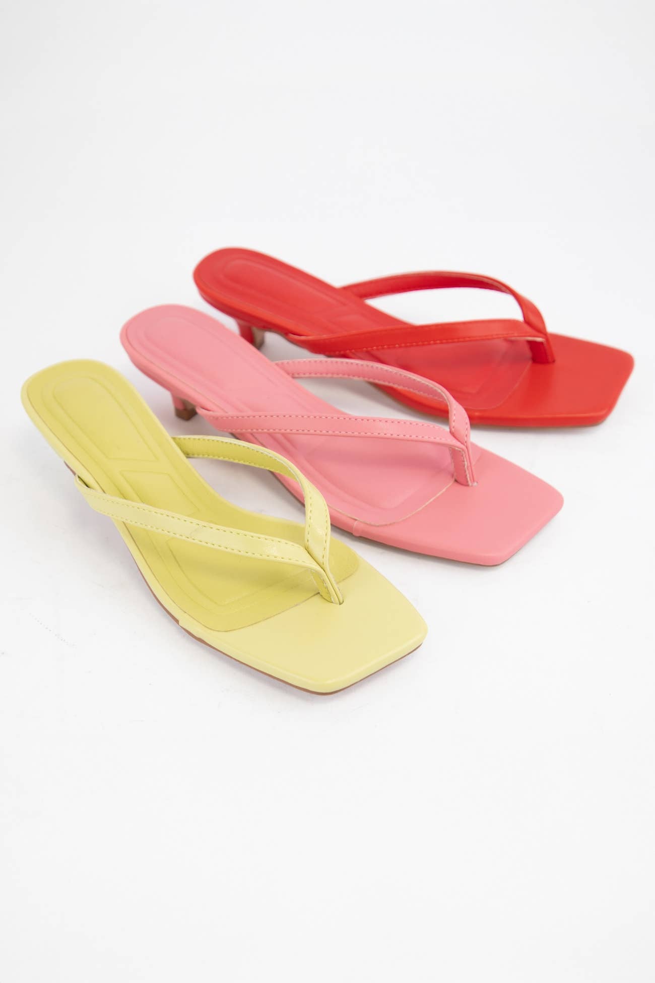 Oliccui - Wholesale Low Heels - Women's - SQUARE TOE THONG STRAP KITTEN HEELS21