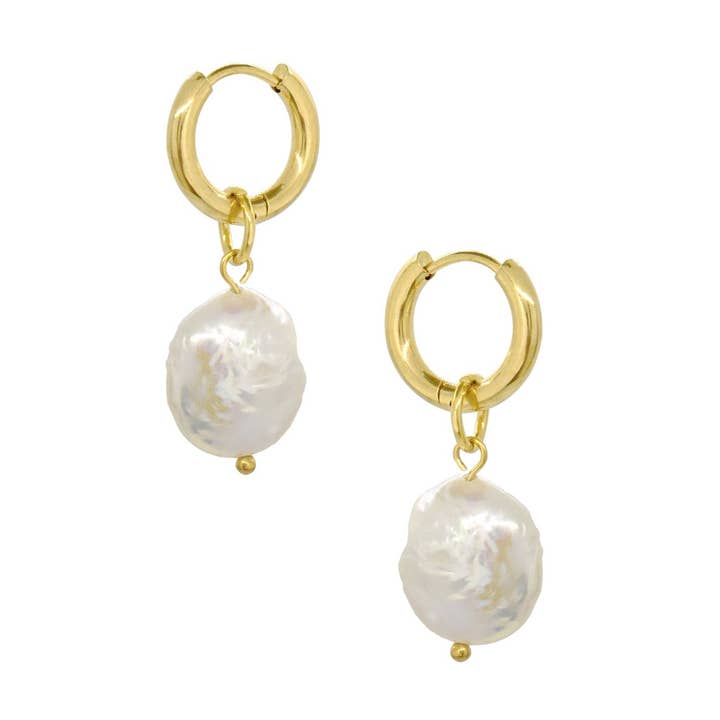ARIEL BAROQUE PEARL HUGGIE EARRINGS for wholesale by MAI DESIREE