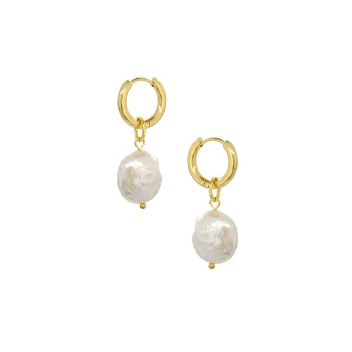 ARIEL BAROQUE PEARL HUGGIE EARRINGS for wholesale by MAI DESIREE