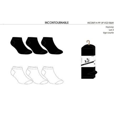Black 93891147-PACK X 3 PAIRS MEN SOCKS INCONTOURNABLE - 2 COL. for wholesale on Faire2