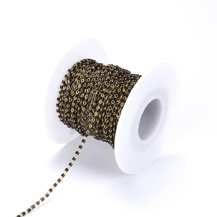 Beads Creation – wholesale Beads – Japanese Seed Bead Crystal Beaded Chain by Foot, CH0493