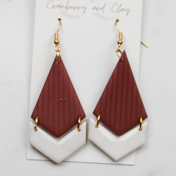 Wijnrood en parelmoer Chevron voor wholesale door Cranberry and Co