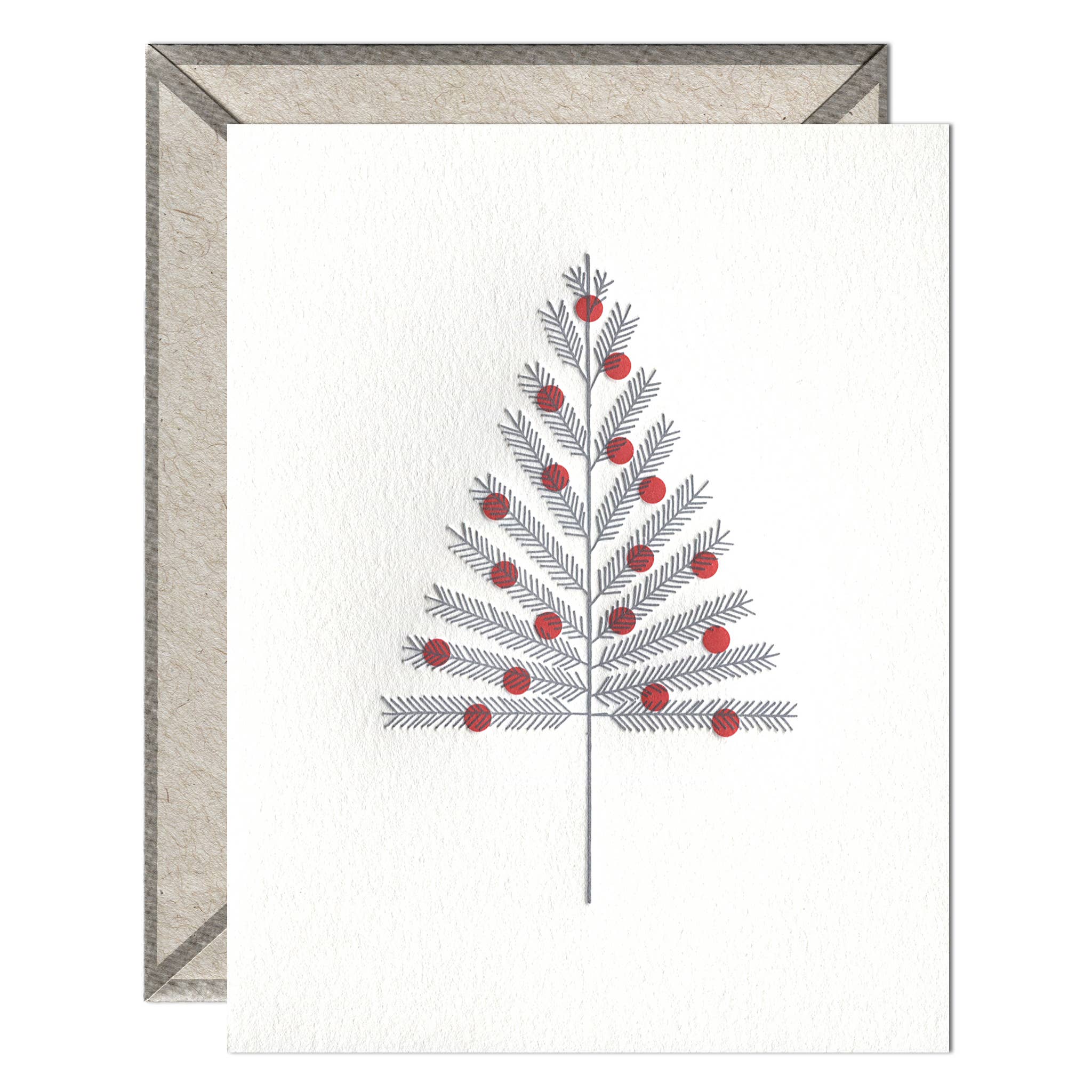 INK MEETS PAPER - Wholesale Christmas Card - Aluminum Tree Vintage Letterpress Christmas Card1