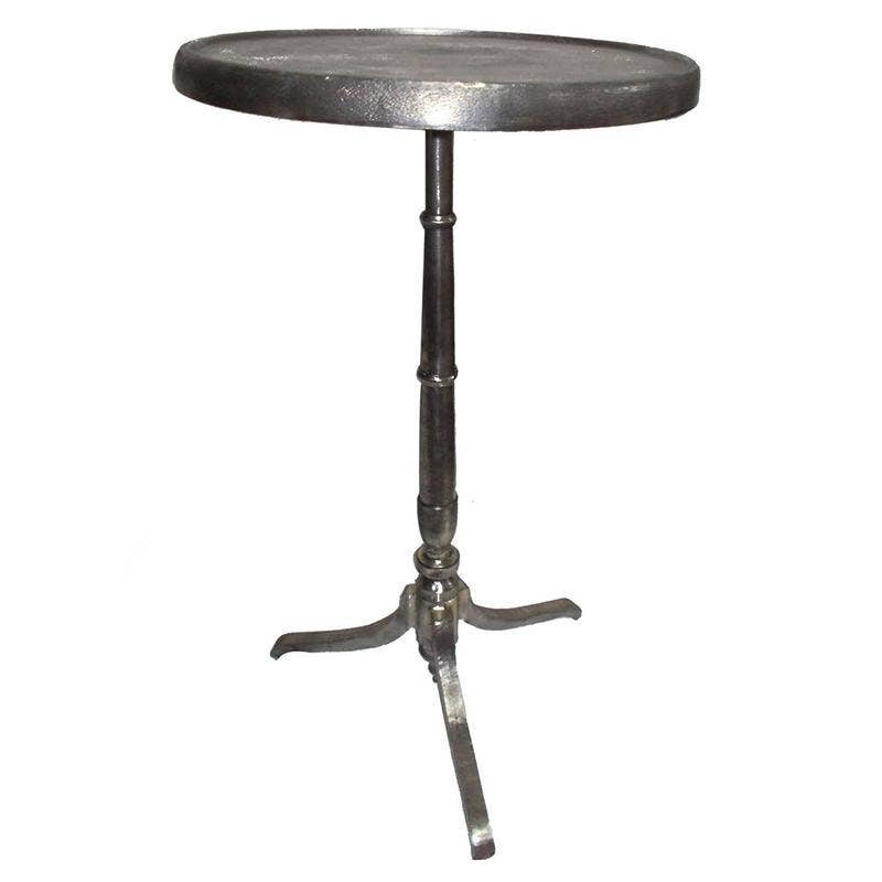 A&B Home Group Inc. - Wholesale Side Table - D24x40.5" Antique Silver Pedestal Plant Stand - Silver1