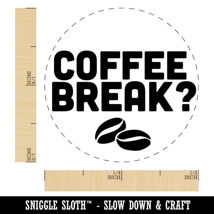 Sniggle Sloth - Wholesale Rubber/Decorative Stamp - Coffee Break with Beans Self-Inking Rubber Stamp for Stamping Crafting Planners