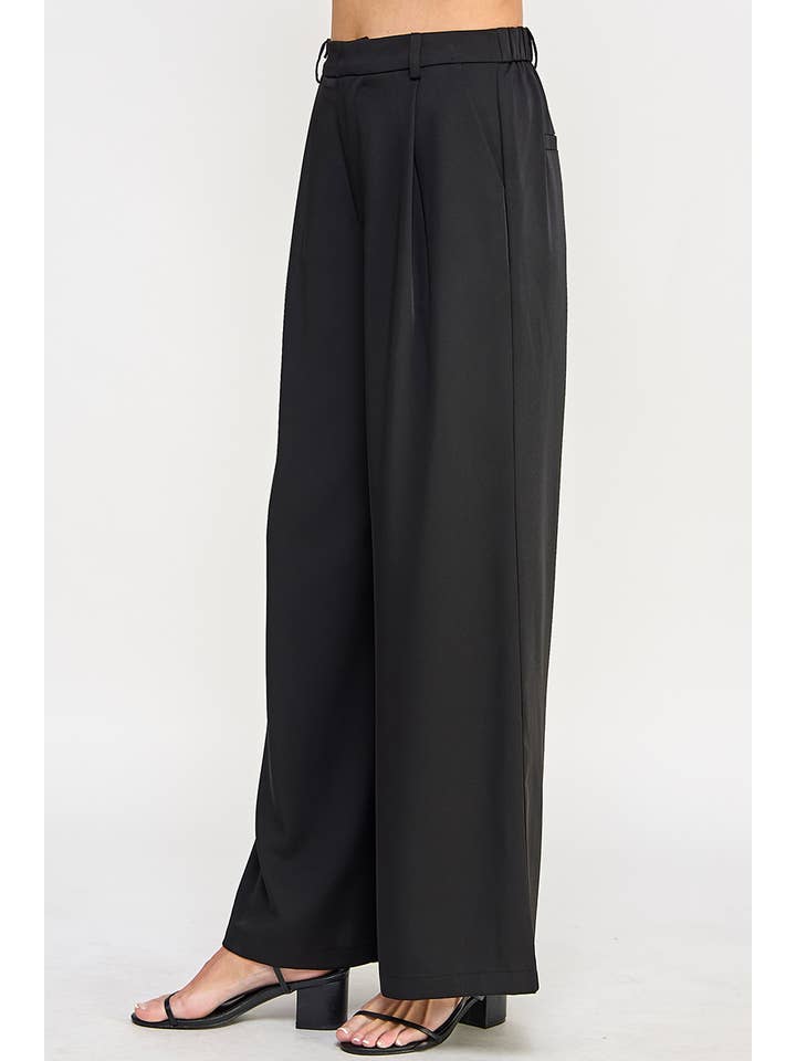 Allie Rose - Wholesale Pants - Women's - Pleat Front Drapey Twill Trouser Pant1