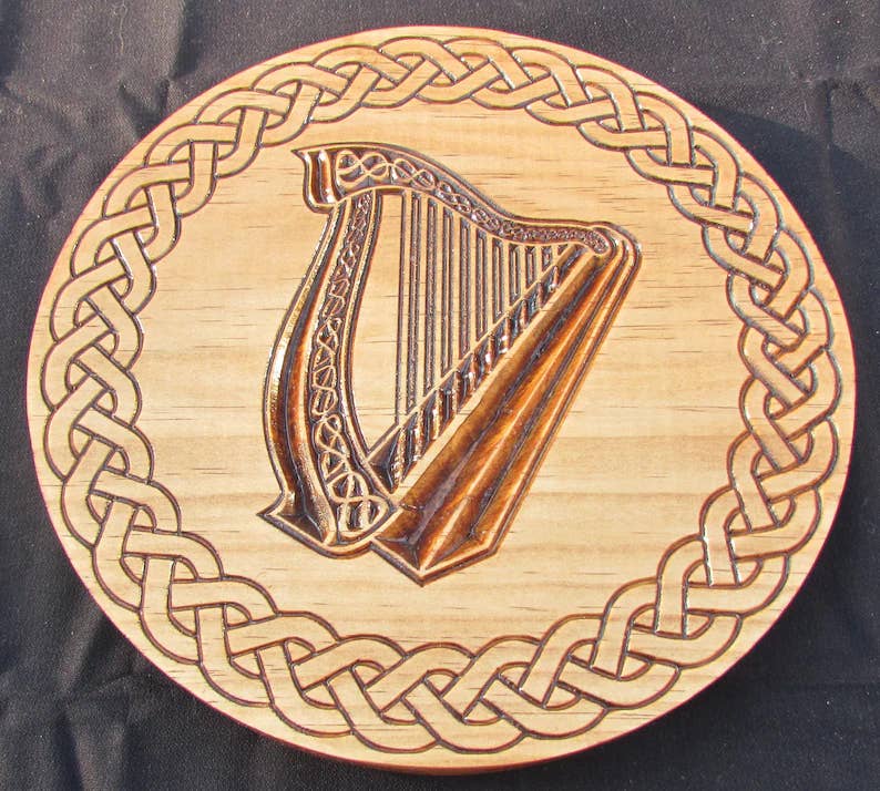 Cross Woodcraft - Wholesale Wall Accent - Irish harp