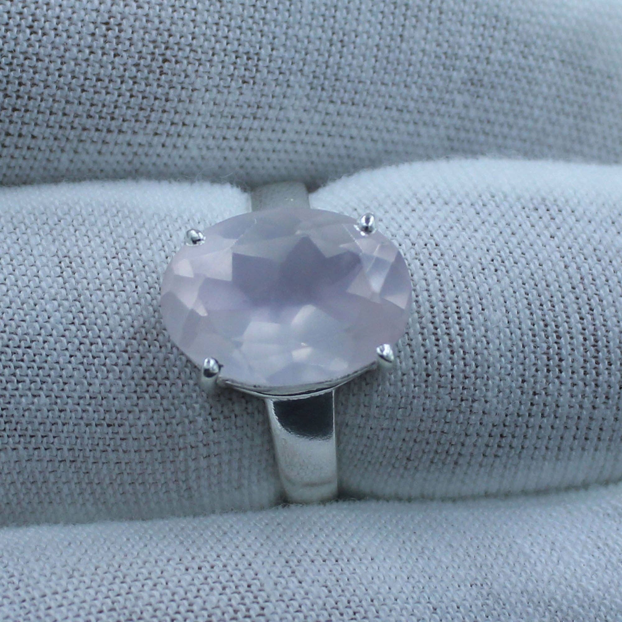 Silvex Jewelry – wholesale Single stone/solitaire ring – Pink Rose Quartz Sterling Silver Ring3